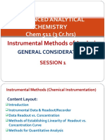 Advanced Analytical Chemistry Chem 511 (3 CR - HRS) : Instrumental Methods of Analysis