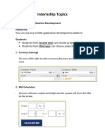 Internship Topics: I. Mobile Application Development Platforms