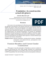 La Bioética Feminista y La Construcción Actual Del Género: Feminist Bioethics and Current Gender Construction
