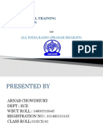 An Industrial Training Presentation: All India Radio (Prasar Bharati)