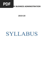 Syllabus of BBA 2019-20