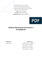 Ensayo Sistema Nacional de Innovacion e Investigacion