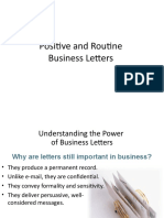 Positive and Routine Business Letters