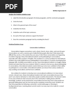 Problem-solution essay analysis