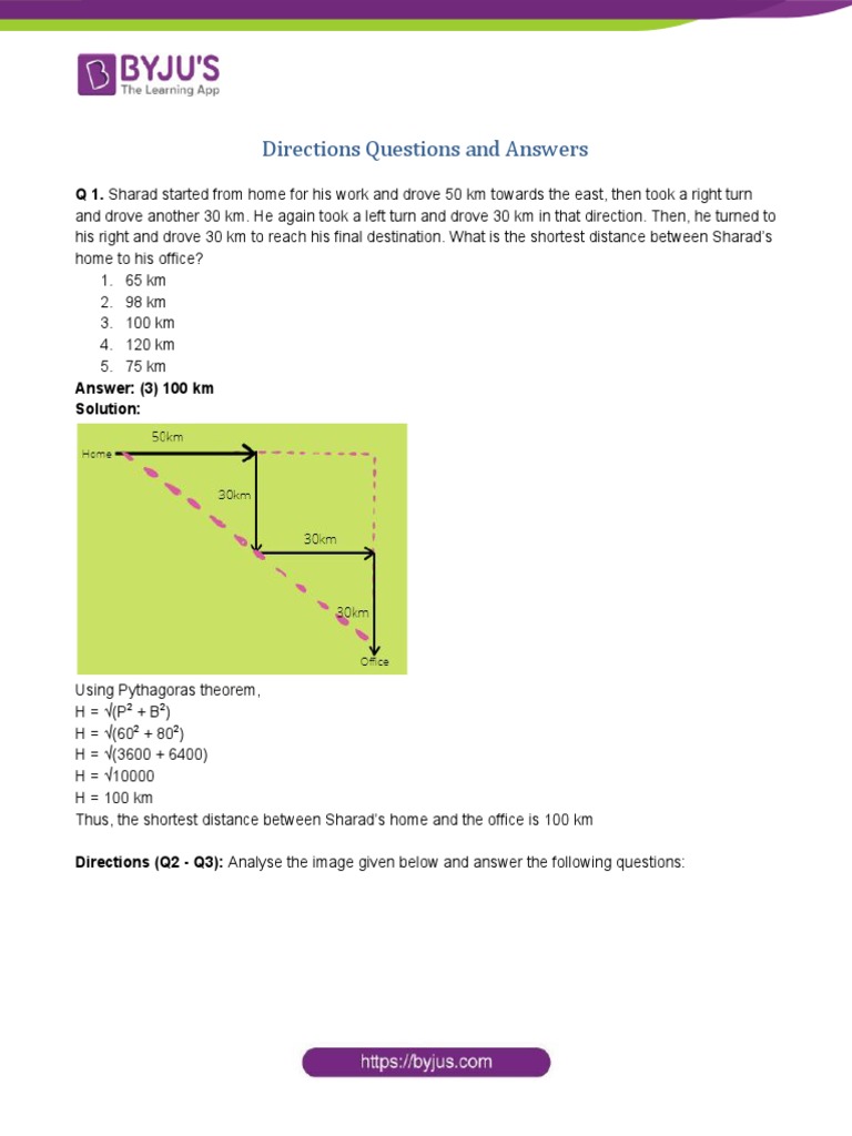 Direction-Based Reasoning Questions | PDF | Teaching Mathematics