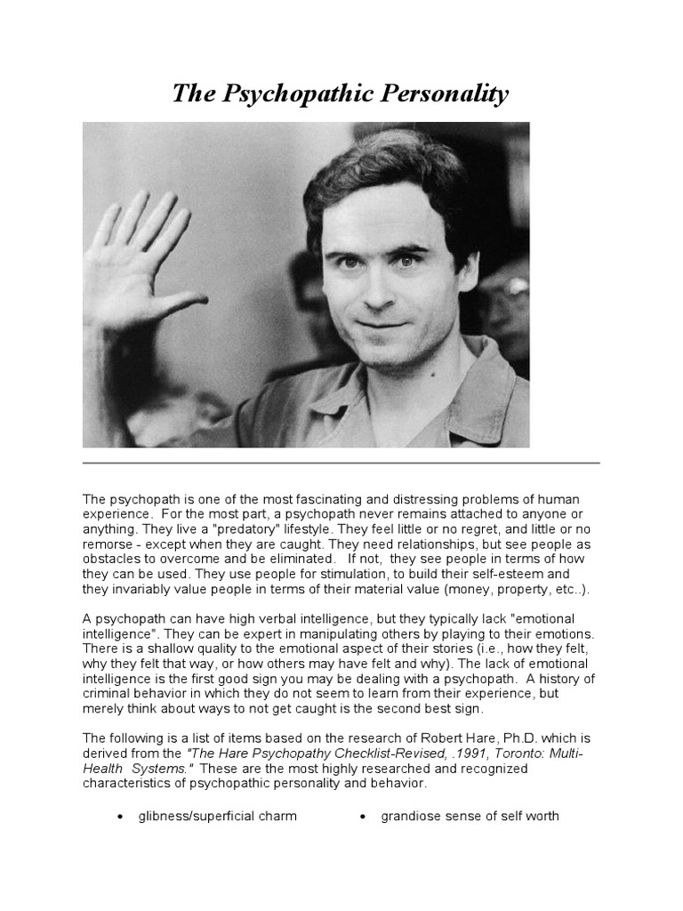 The Psychopathic Personality "Sociopathy" | PDF | Psychopathy ...