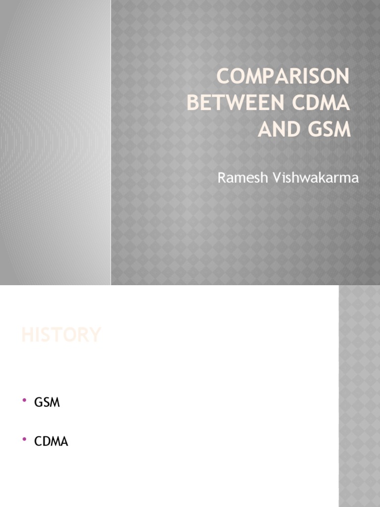 Comparison Between CDMA and GSM. | PDF