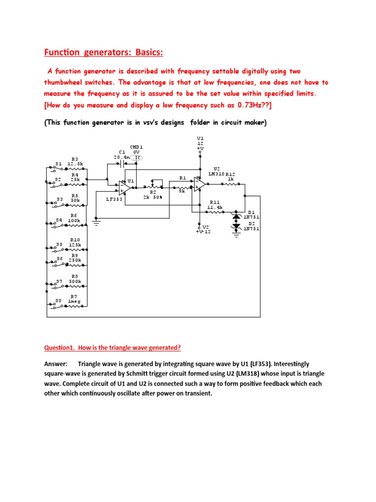 Function Generator | PDF | Electrical Engineering | Electromagnetism