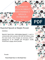 Reported Speech/Direct and Indirect Speech in Present: By: US