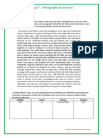 Writing Workshop 3 - Paragraphs in An Essay: Addition Result Reason Contrast