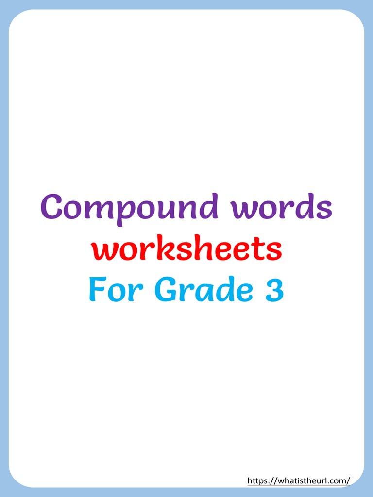 Compound Words Worksheet Grade 3 Pdf 3rd Grade Compound Words