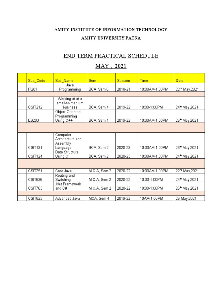 Aiit Practical Schedule May 2021 | PDF | Computers | Technology ...
