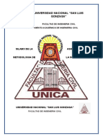 Universidad Nacional "San Luis Gonzaga": Silabo de La Asignatura de