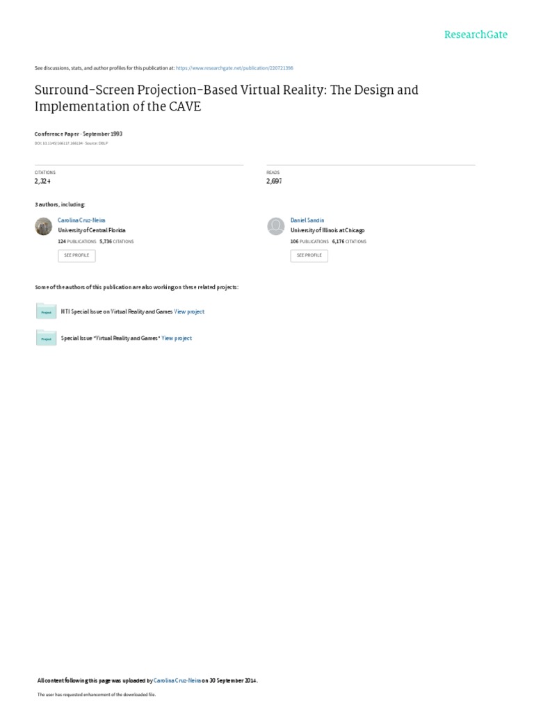 Surround-Screen Projection-Based Virtual Reality: The Design and ...