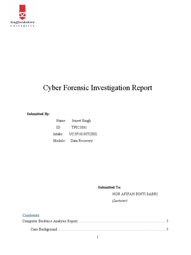Cyber Forensic Investigation Report | PDF | Computer Forensics ...