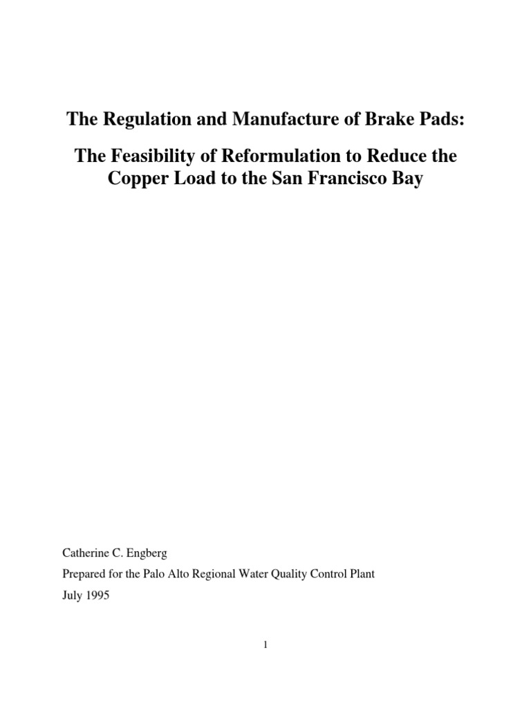 Regulation of Brake Pads PDF