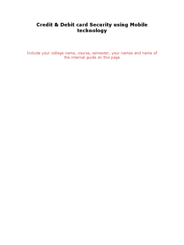 Mobile-Based Card Fraud Prevention | PDF | Credit Card | Debit Card
