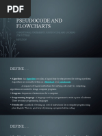 Pseudocode and Flowcharts