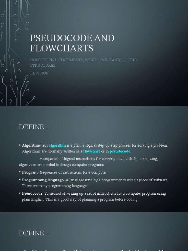Pseudocode and Flowcharts | Download Free PDF | Control Flow | Computer ...