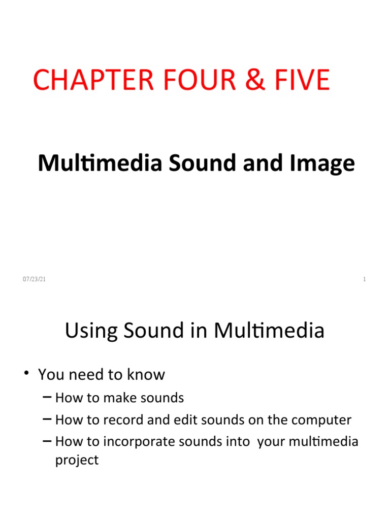 Chapter Four & Five: Multimedia Sound and Image | PDF | Sound Recording ...