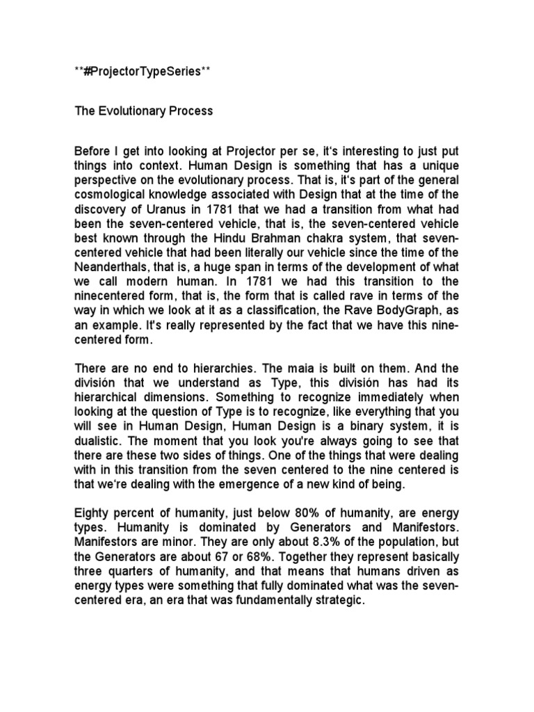 The Projector Type Transcript | PDF | Idea | Hierarchy