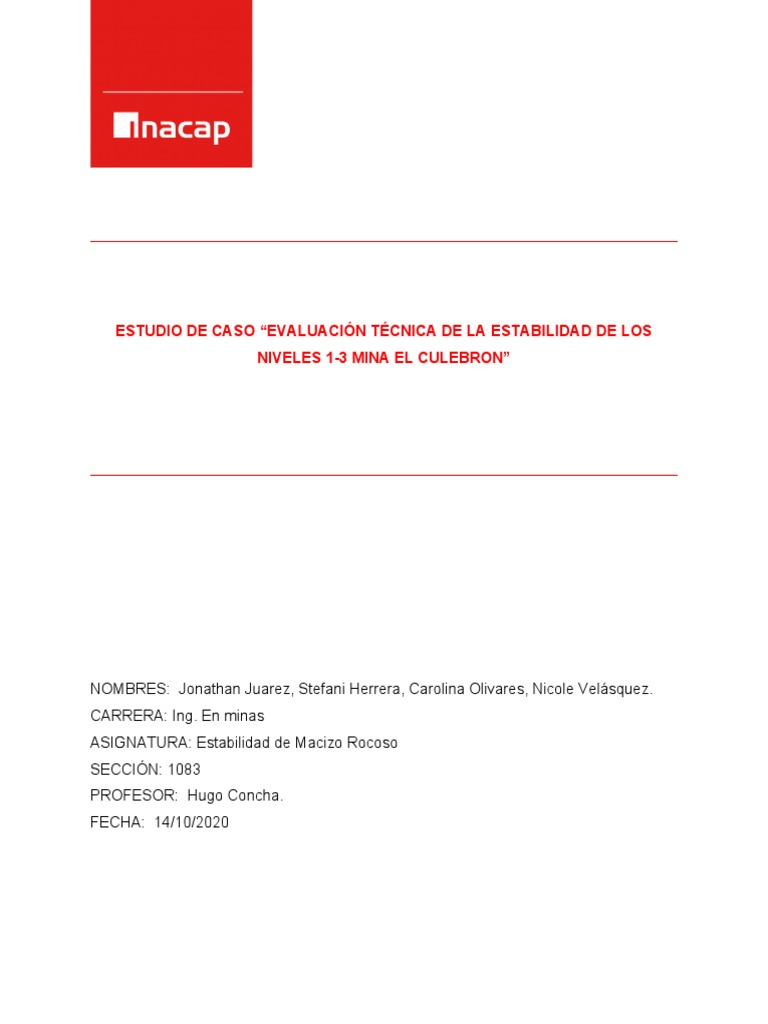 Informe Final Estabilidad Inacap | PDF | Geología | Science