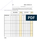 Weekly Grading Log for Bellringers & Exit Tickets