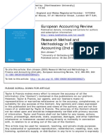 European Accounting Review: To Cite This Article: Sten Jönsson (2003) Research Method and Methodology in