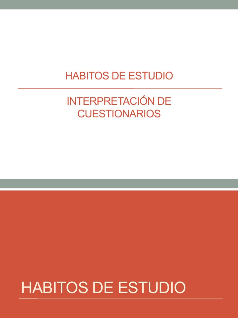 Interpretacion Cuestionario de Habitos de Estudio | PDF