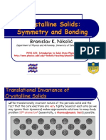Crystalline Solids: Symmetry and Bonding: Branislav K. Nikolić