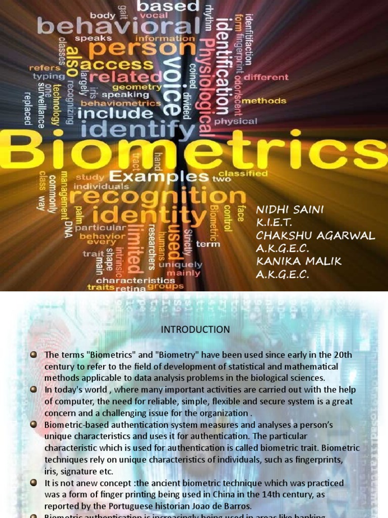 Overview of Biometric Authentication | PDF | Fingerprint | Biometrics