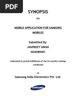 Synopsis: Mobile Application For Samsung Mobiles