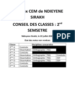 Etat Notes Non Rendues 2nd Semestre