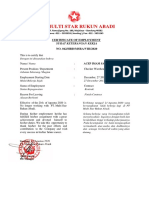 Pt. Multi Star Rukun Abadi: Certificate of Employment Surat Keterangan Kerja