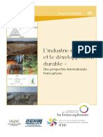 L'Industrie Miniere Et Le Developpement Durable IFDD 2017