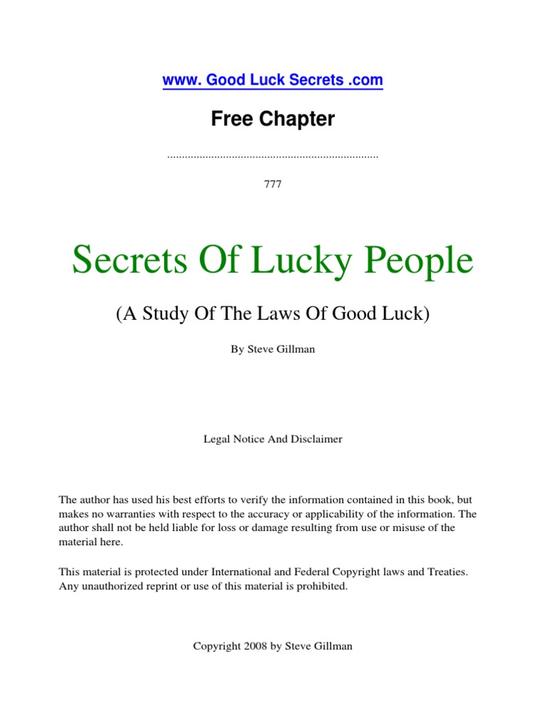 Secrets of Lucky People | PDF | Luck