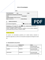 Informe psicopedagógico evaluación NEE