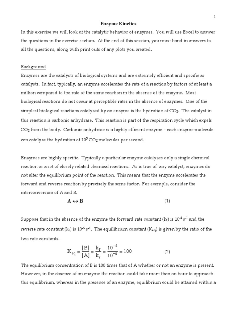 Enzyme Kinetics | PDF