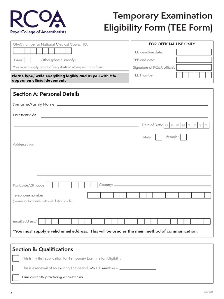 Temporary Examination Eligibility Form | PDF | Race And Ethnicity In ...