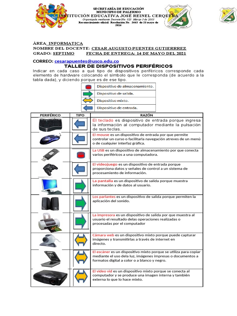 Guia de Informatica de 7. | PDF | Periférico | Hardware de la computadora