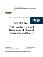 MAPES 201: Test Construction and Evaluation of Physical Education and Sports
