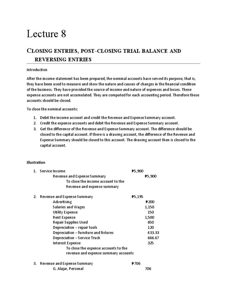 Accounting Closing Entries Guide | PDF | Accrual | Expense