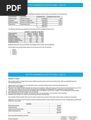 Quiz 3 - Activity Based Costing - Printable v(2.0)