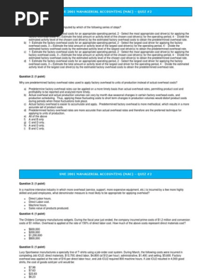 Quiz 2 - Job Costing - Printable, v(5.0)