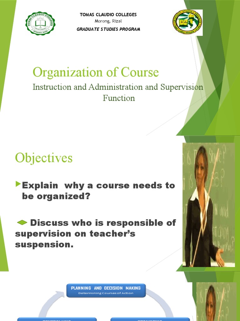 Course Organization and Supervision Guide | PDF