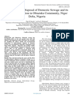 Indiscriminate Disposal of Domestic Sewage and Its Health Implication in Obiaruku Community, Niger Delta, Nigeria