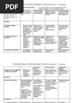 PERSONAL DEVELOPMENT PLAN