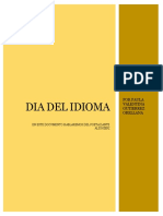 Dia Del Idioma: Por Paula Valentina Gutierrez Orellana