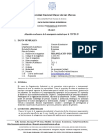 Universidad Nacional Mayor de San Marcos: Sílabo Adaptado en El Marco de La Emergencia Sanitaria Por El COVID-19