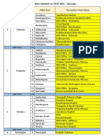 Vaccination Schedule On 24.07.2021 - Saturday